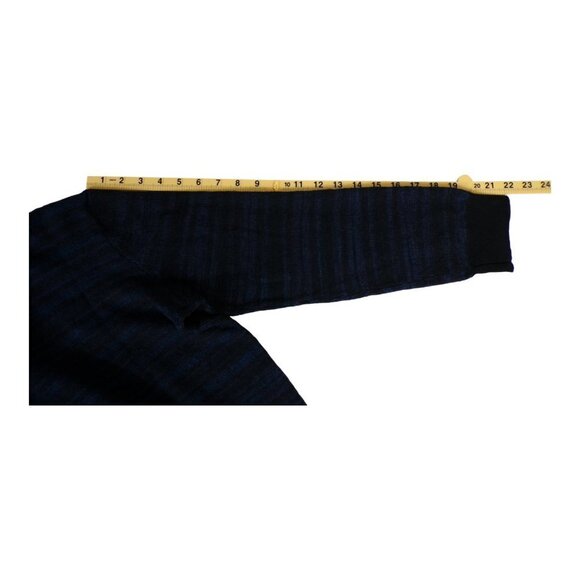 Calvin Klein Black/Blue Stripe Wool Blend Italian Yarn Sweater Size XL #51 - Picture 5 of 11